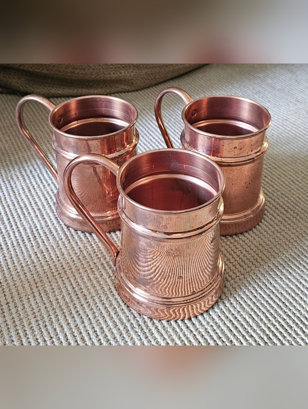 Paykoc 15oz Solid Copper Moscow Mule Steins - Set of 3 - Picture 3 of 8